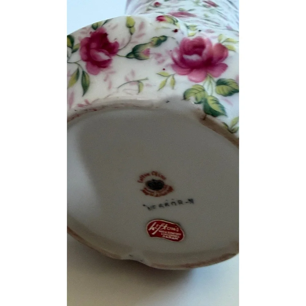 Vintage Lefton China Pink Rose Chintz Teapot Sugar Creamer Set NE661R Japan
